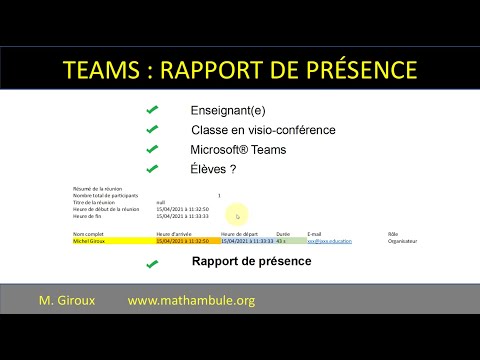 Microsoft Teams - Rapport de présence