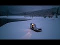 [Snow Car Camping]Camping alone in a micro camper. The quiet, peaceful sound of snow falling.