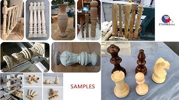 STARMA CNC wood lathe machines 1530 with automatic feeding system and brush cleaning