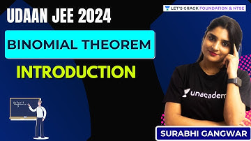 Udaan JEE 2024  Binomial Theorem | Introduction | Maths | Surabhi Gangwar