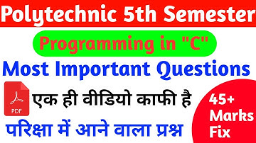 Programming in C Most Important Questions 2024 || Bteup Exam 2024 #bteup #polytechnic #cprogramming