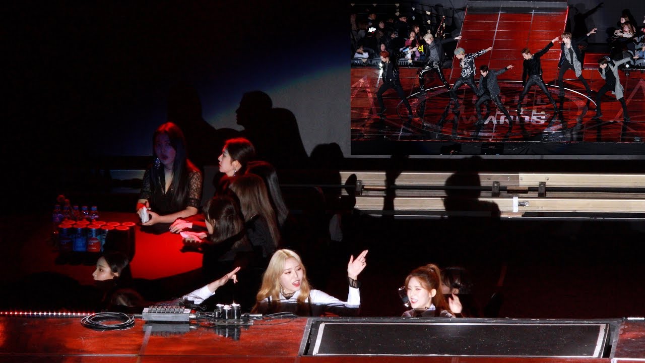 Red Velvet, MOMOLAND Reaction to MONSTA X (I.M Possible + Jealousy + Shoot Out)[4K]@190115