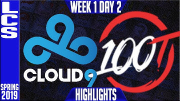 C9 vs 100 Highlights | LCS Spring 2019 Week 1 Day 2 | Cloud9 vs 100 Thieves