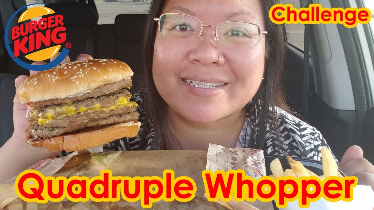 CHALLENGE Quadruple Whopper Challenge Burger King YouTube