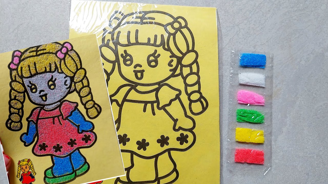 Mewarnai Gambar Dengan Pasir Warna,Coloring For Kids 💕Alifa comel
