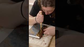 Adding gold to a book cover ✨📖🖋️ #bookbinding #journaling