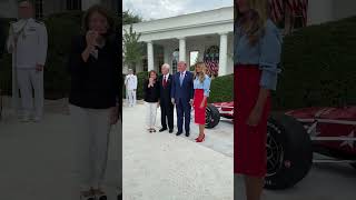 Trump and First Lady Melania Trump with Roger and Kathy Penske ahead of this weekend's historic