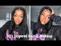 90s Inspired Hair &amp; Makeup| Layered Blunt Cut 5x5 Closure Wig Ft Nadula Hair