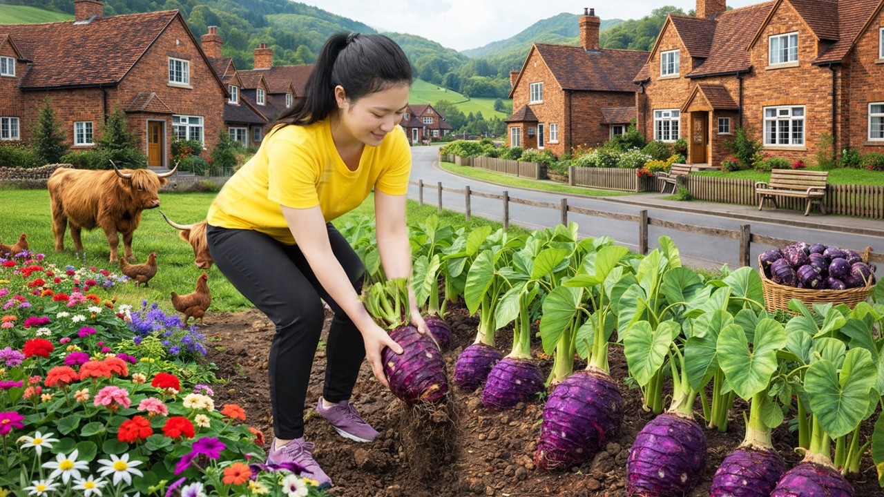 288 Days Harvesting Purple Taro and Selling at the Market – Farming and Cooking| Thuy Countryside