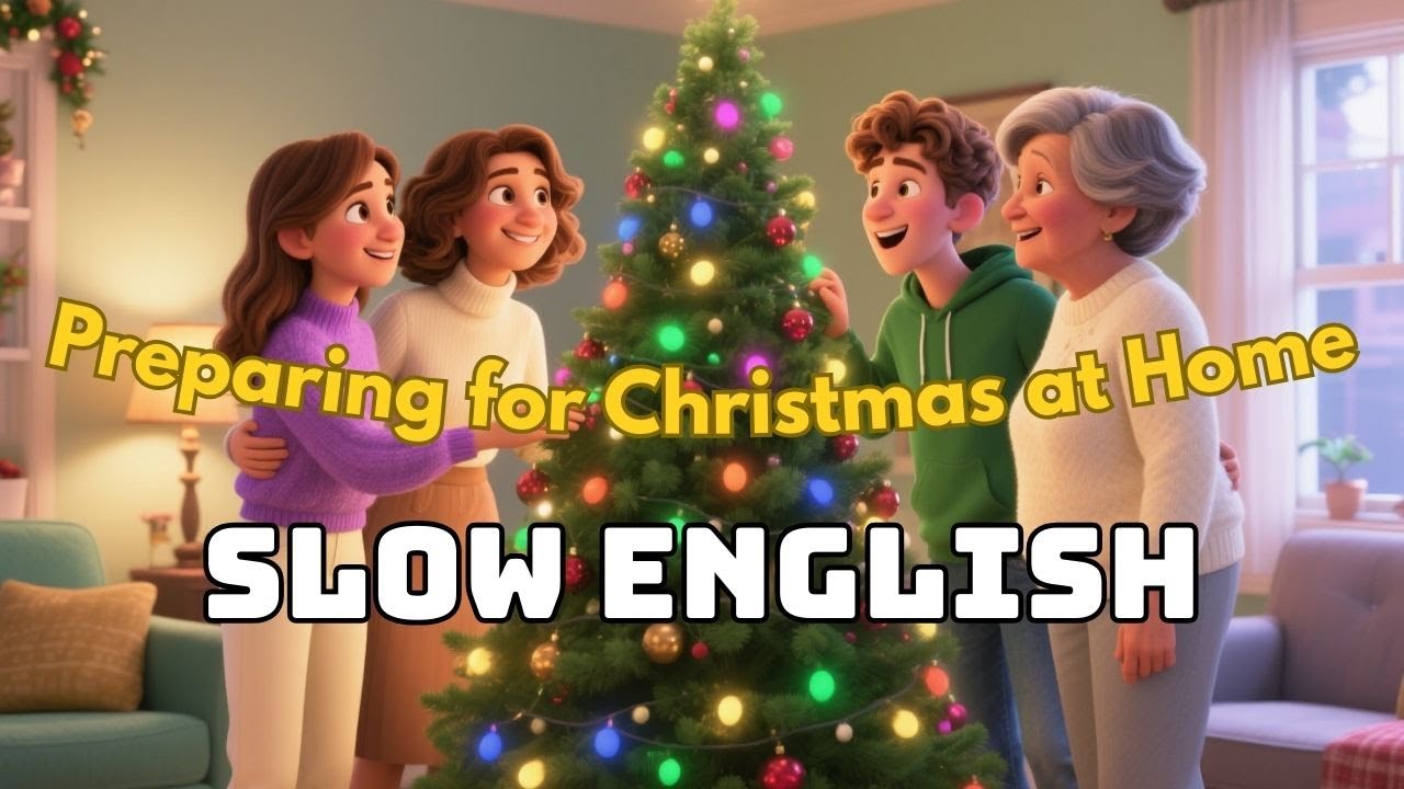Preparing for Christmas at Home – Easy English Listening Story (A2 Level)