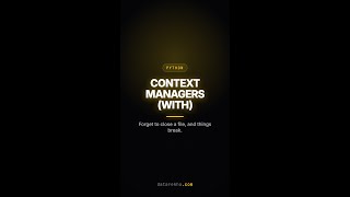 Python — Context Managers (with) #Shorts