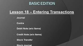 Lesson 18 - Entering Transactions - Hindi
