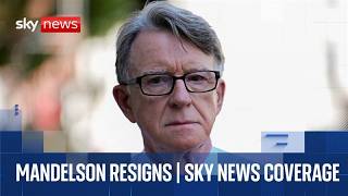 Peter Mandelson Quits Over Jeffrey Epstein Links Sky News Coverage And Ysis