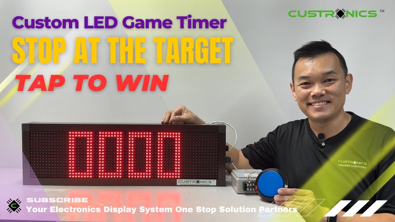 Custom LED Game Timer 0 to 9999 – Stop at the Target! Tap to Win: Count-Up Challenge Display Game