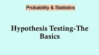 Statistics and probability - The Basics of Hypothesis testing    #statistics Profile