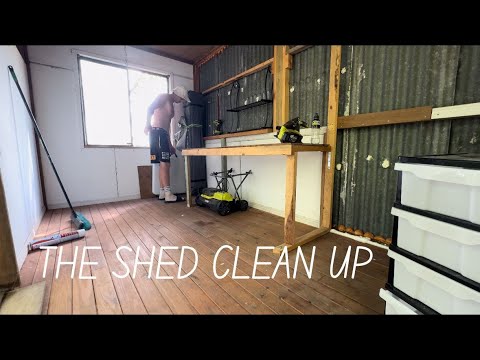 Cleaning out the shed and adding a bench - YouTube