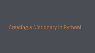 How to create a dictionary in Python | Python Tutorial for Beginners