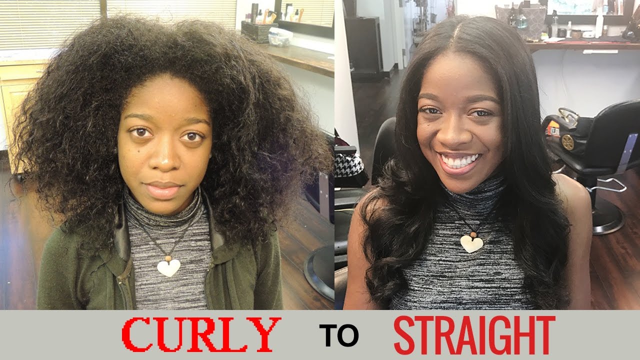 Curly To Straight Hair Tutorial Natural Hair Type 4 Hair Youtube