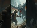 bear vs dragon      #fight #bear #dragon #fighter #power #flames #amazing #viral