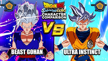 Beast Gohan VS Ultra Instinct Goku Comparison - Who is BETTER? - Dragon Ball Sparking Zero (DLC 1)