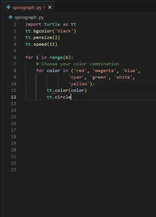 How to draw a Spirograph using python turtle #pythonturtle #design # ...