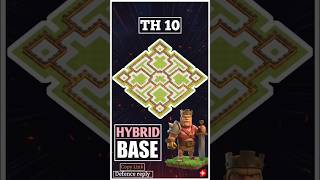 TH10 Hybrid Base Layout | Defence Replay + Copy Link 2026 Trophy Base |War base#clashofclans#coc