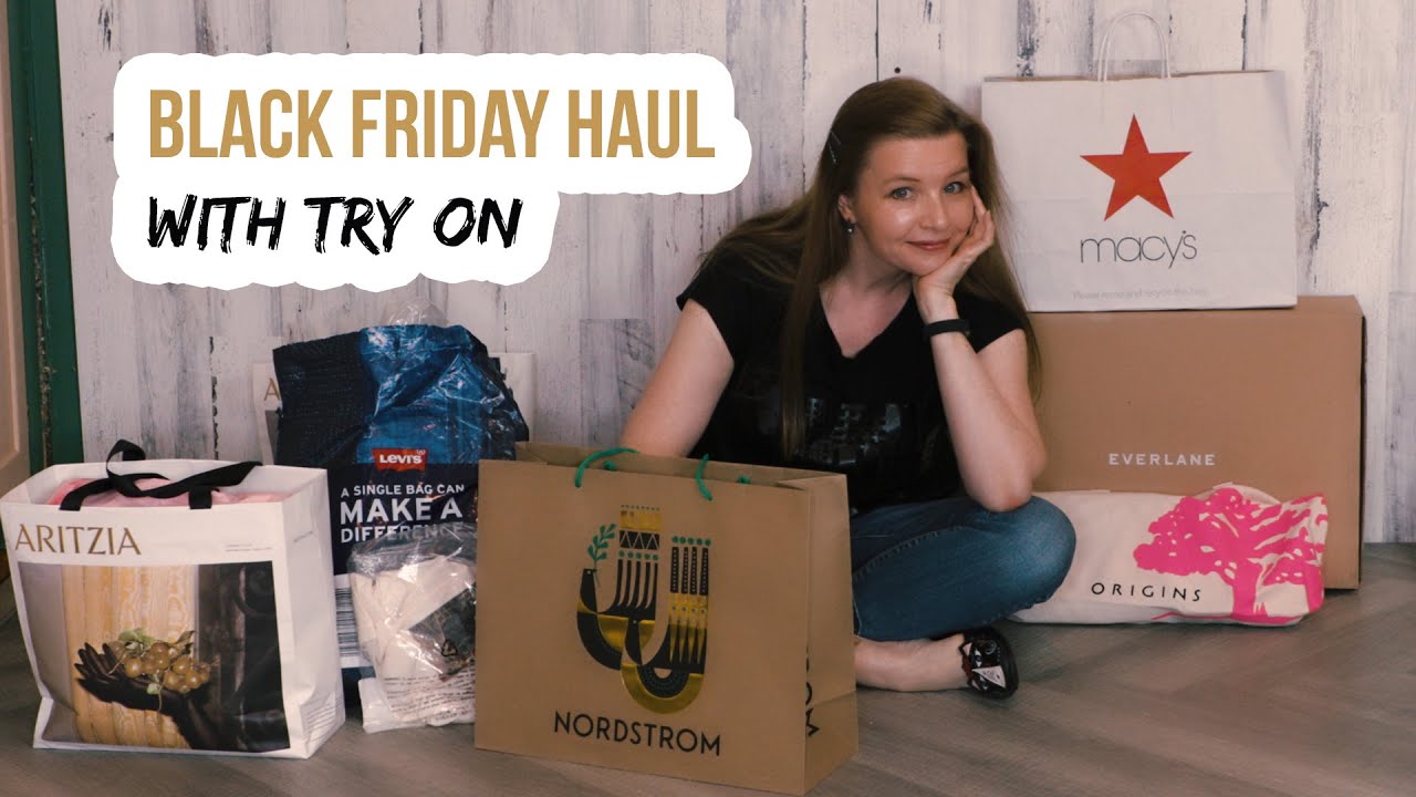 Black Friday haul with try on 2019 || Levi, Everlane, Aritzia, Best Buy, Nordstrom, Macys, and more