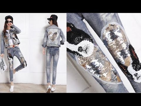 Женские яркие джинсы с пайетками\Джинсы с Алиэкспресс\Ali shop 1