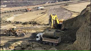 Caterpillar 6015B Excavator Loading Overburden On Trucks - Sotiriadis Mining Works