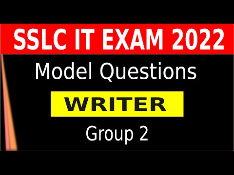 SSLC IT MODEL QUESTIONS 2022 | Writer | Group 2