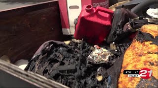 Bend PD: Man arrested after trailer set on fire, found hiding underneath car