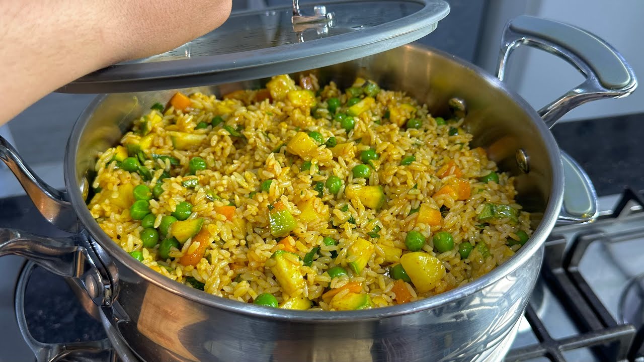 ستعشقون أكل الأرز بعد معرفتكم هذه الطريقة😍فكرة هايلة للغداء 👌روز مفور في الكسكاس بالخضر والدجاج 😋