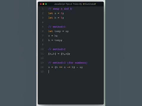 JavaScript Tricks & Tips. Swapping two variables - YouTube