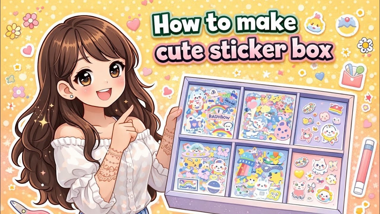 How to make cute stickers/ homemade DIY stickers ❌no glue gun ✅very easy / paper craft