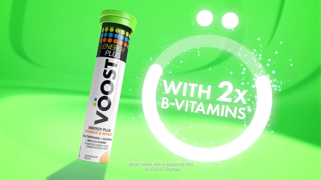 NEW VOOST Energy Plus. Powerful Vitamin Boost.