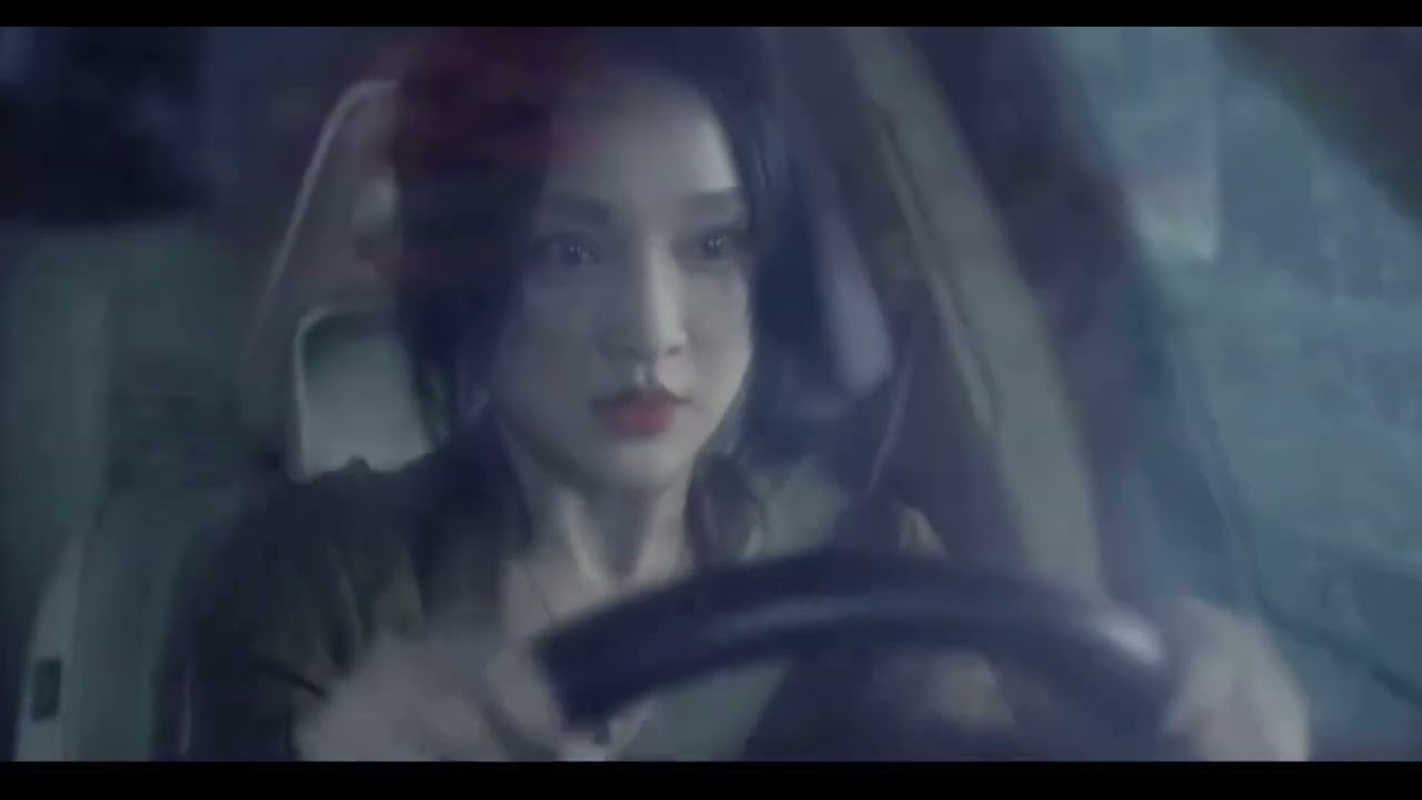 Chinese girl gas pedal flooring and braking