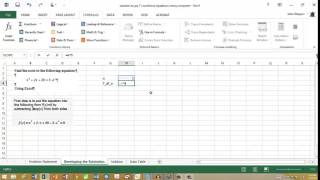 final solvng a single nonlinear equation in excel
