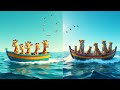  Wild Animals Sailing Together | A Happy Boat Adventure at Sea      