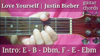 Love Yourself by Justin Bieber Guitar Chords no capo