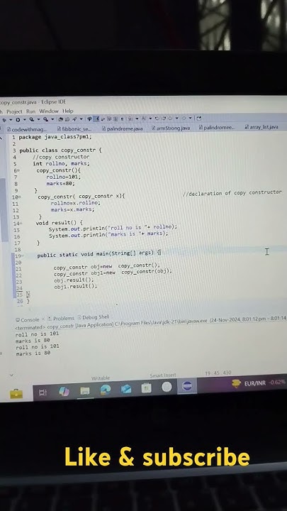 Copy constructor in java | @CodeWithMagic489 #coding # ...