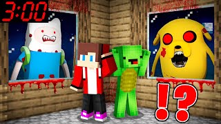 JJ and Mikey HIDE From Scary FINN AND JAKE ADVENTURE TIME in Minecraft! - Maizen