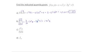 Finding Partial Derivatives (MTH 145 Sections 8-1 and 8-2)