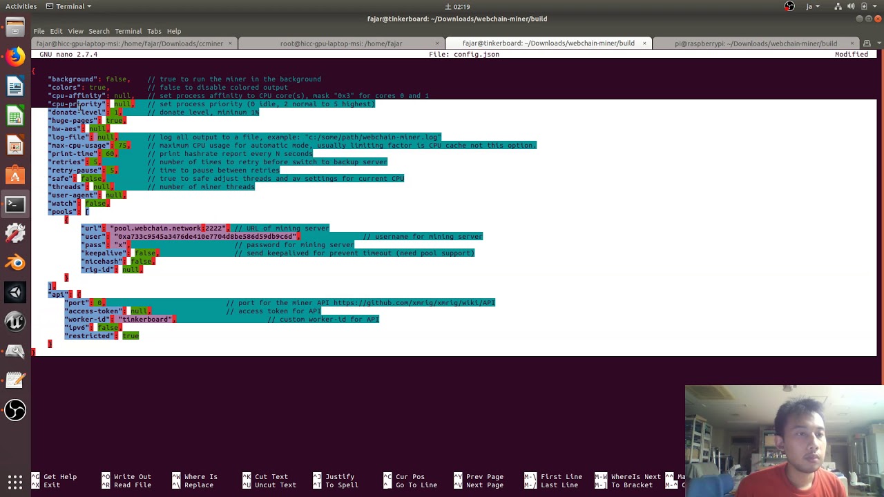 Webchain Miner Tinkerboard Raspberry Pi Youtube