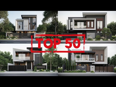 Top 50 Modern House Elevation Designs 2026 | Dark Theme Elevations  Future Home Facade Ideas