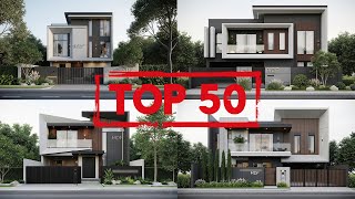 Top 50 Modern House Elevation Designs 2026 | Dark Theme Elevations  Future Home Facade Ideas