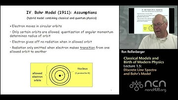 Purdue PHYS 342 L1.5: Classical Models: Discrete Line Spectra and Bohr’s Model
