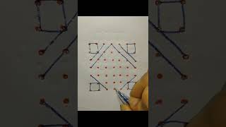 simple rangoli 7×7 dots#TodayRangoli #muggulu #rangoli #youtubeshorts