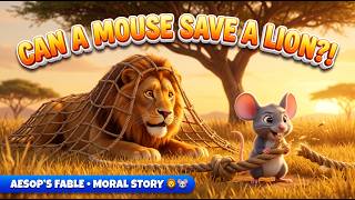 The Lion and the Mouse 🦁🐭 | Bedtime Stories & Moral Tales for Kids | ZubiZoo