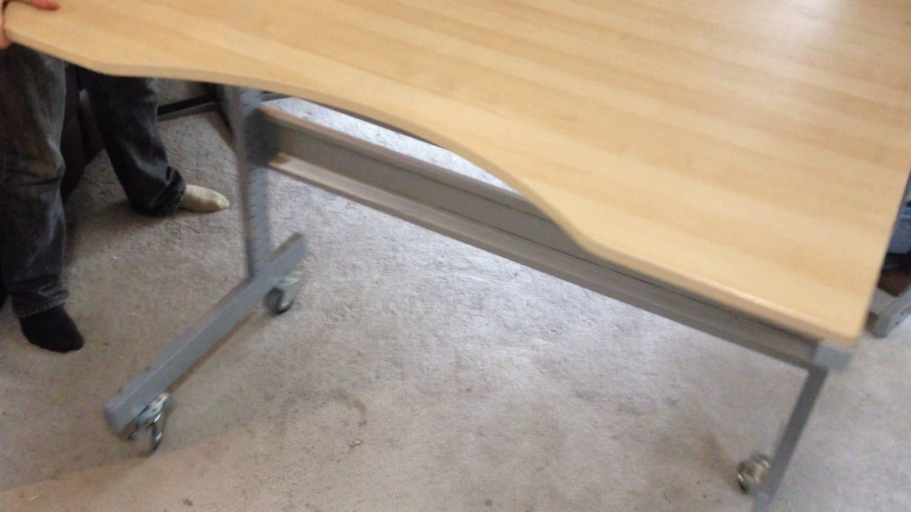 An Ikea Jerker Standing Desk Now With Casters Youtube