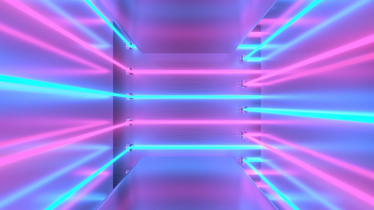 Retro Aesthetic Pink Blue Laser Beams Reflect Fluorescent Neon Hall 4K VJ  Loop Moving Background - YouTube